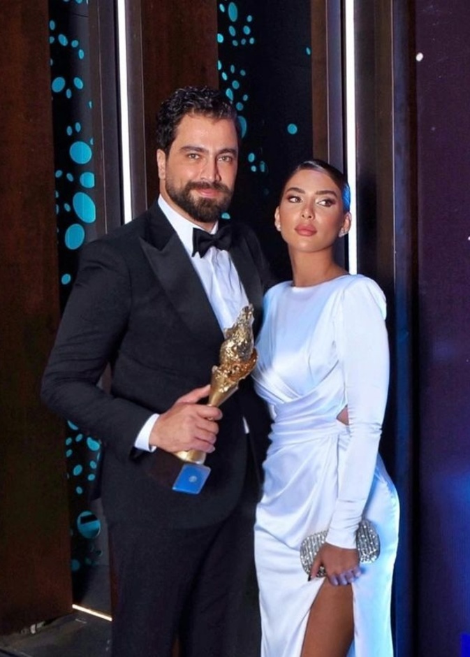 معتصم النهار وزوجته في حفل موريكس دور- صورة من حساب لين برنجكجي على انستقرام