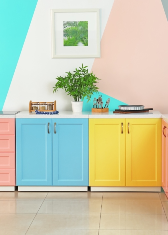 ديكور مطبخ عصري بدرجات الباستيل