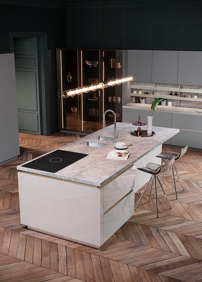 تصميم جهاز إنارة لإضاءة جزيرة المطبخ