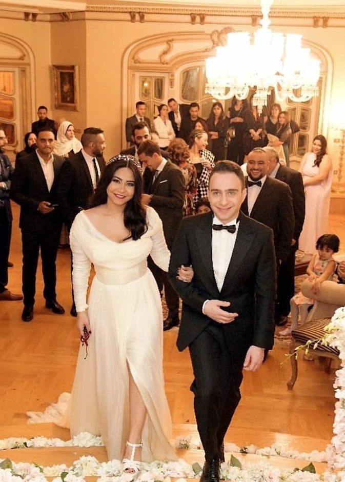 شيرين عبد الوهاب وحسام حبيب خلال زواجها في ابريل 2018