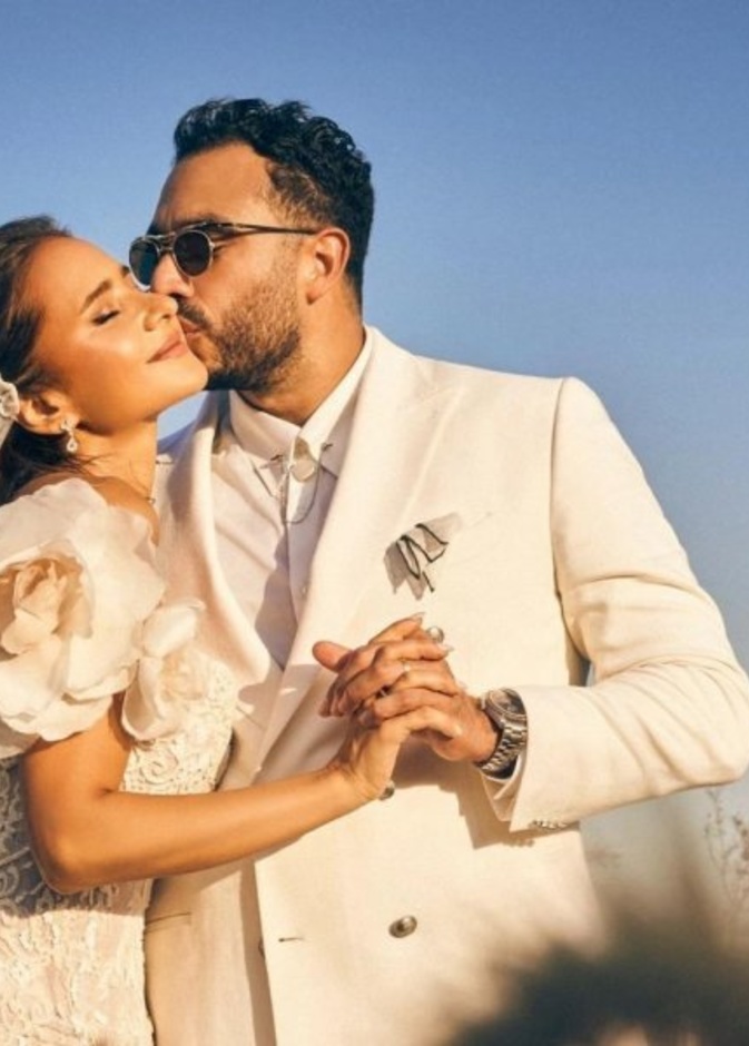 نيللي كريم خلال حفل زفافها- الصورة من انستغرام نيللي