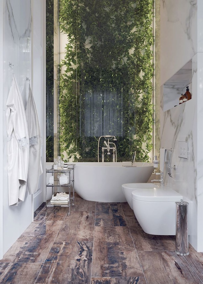 واجهة زجاجية رائعة لديكور حمام عصري