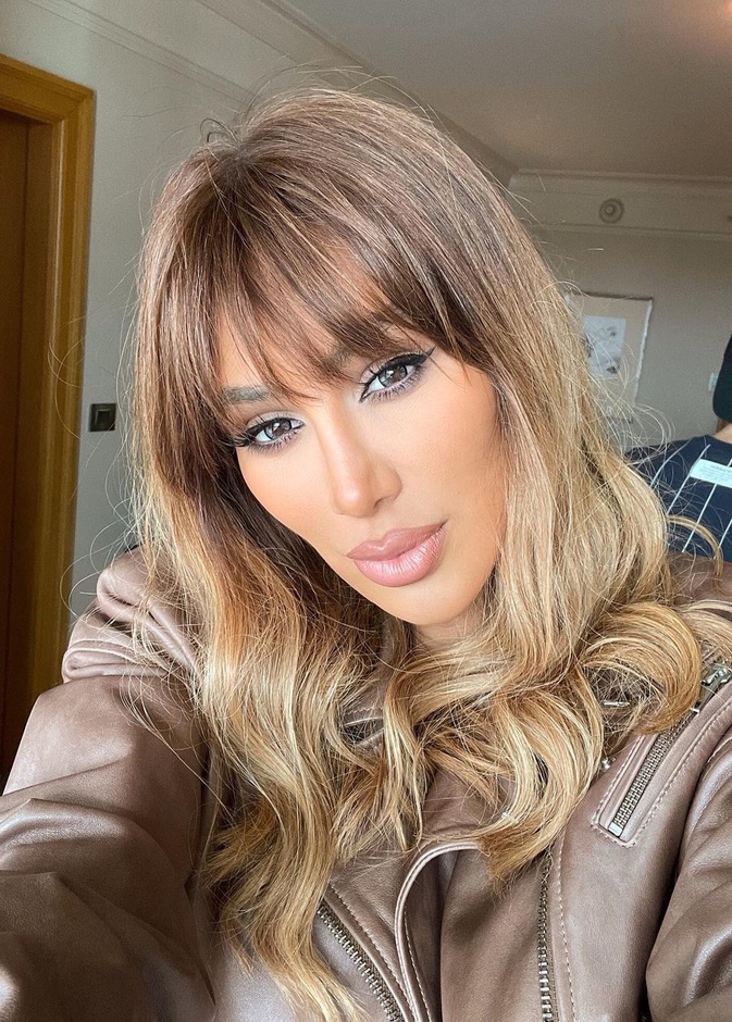 تسريحات شعر مع الغرة الامامية الطويلة من وحي مايا دياب