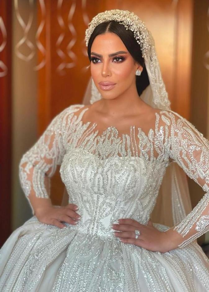 تفاصيل إطلالة ماهيتاب ابنة ماجد المصري الجمالية في حفل زفافها