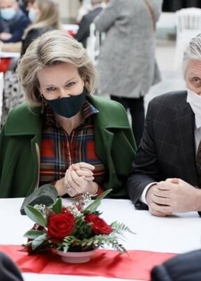 ملك وملكة بلجيكا في فعالية احتفالية بمناسبة موسم الأعياد