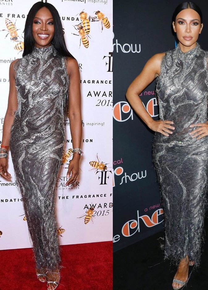 صور كيم كارداشيان تقلّد إطلالات ناعومي كامبل أو تستوحي منها