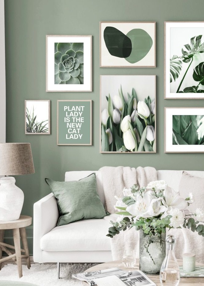 الأخضر لون الطبيعة في ديكور غرفة معيشة عصرية