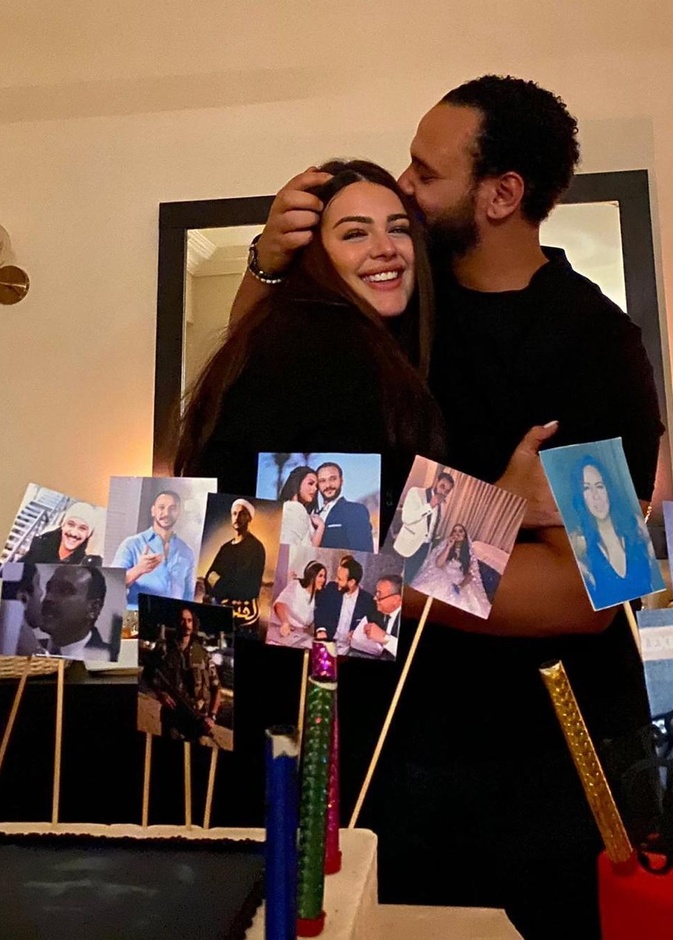 جانب من احتفال الممثل أحمد خالد صالح مع هنادي مهنا- انستغرام الفنان