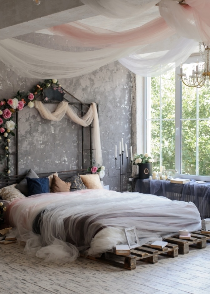 الورود لديكورات غرف نوم طبيعية