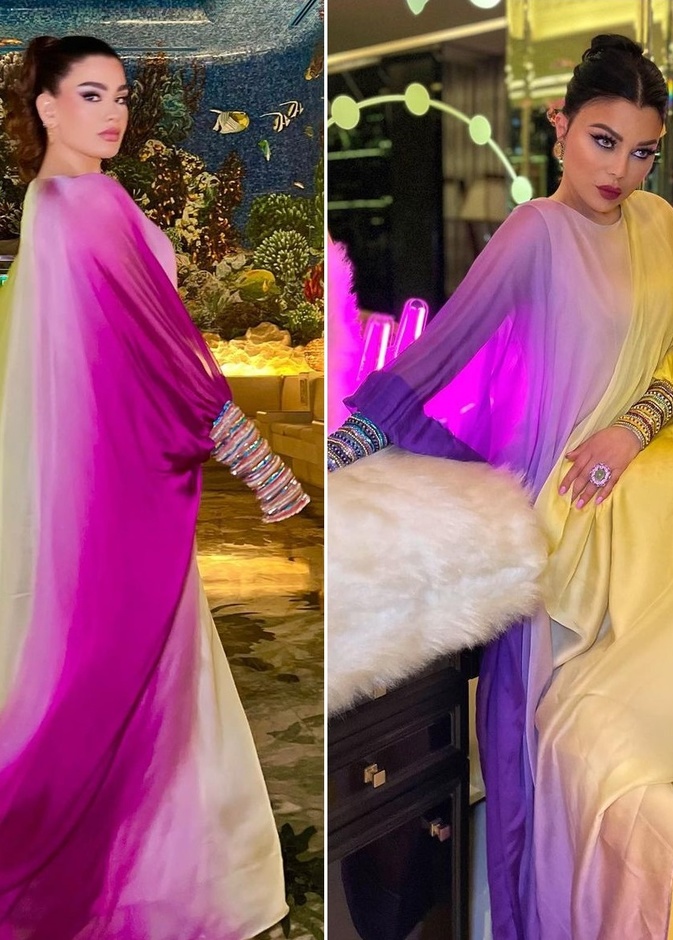 صور إطلالة رمضانية مميزة تجمع هيفاء وهبي وروان بن حسين من بدت أجمل