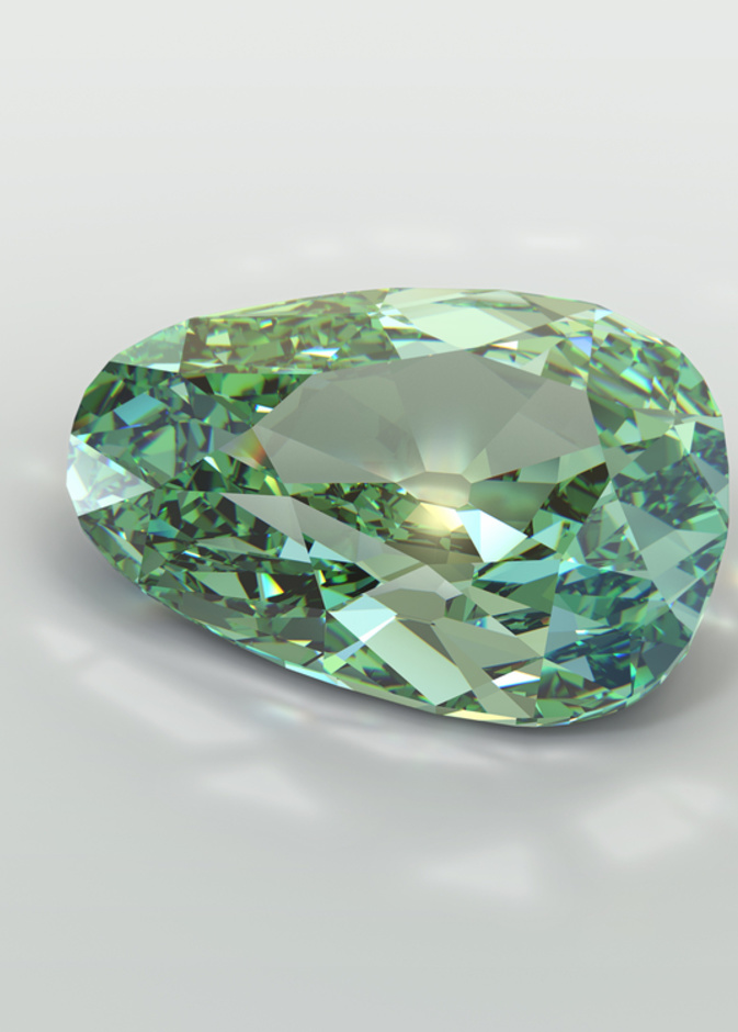 يُعتبر الألماس الأخضر  الطبيعي شديد الندرة