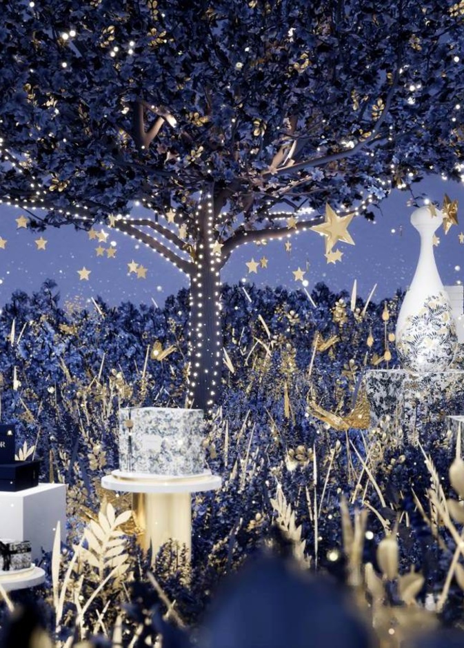 مساحة Dior X Emperia ضمت الزهور والأشجار وسط خلفية لن تكون ممكنة في العالم الحقيقي