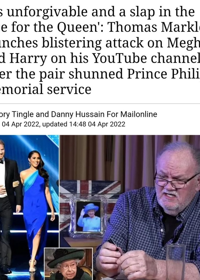 توماس ماركل ينتقد ميغان هاري لقيامهما بتجاهل حضور حفل تأبين الأمير فيليب