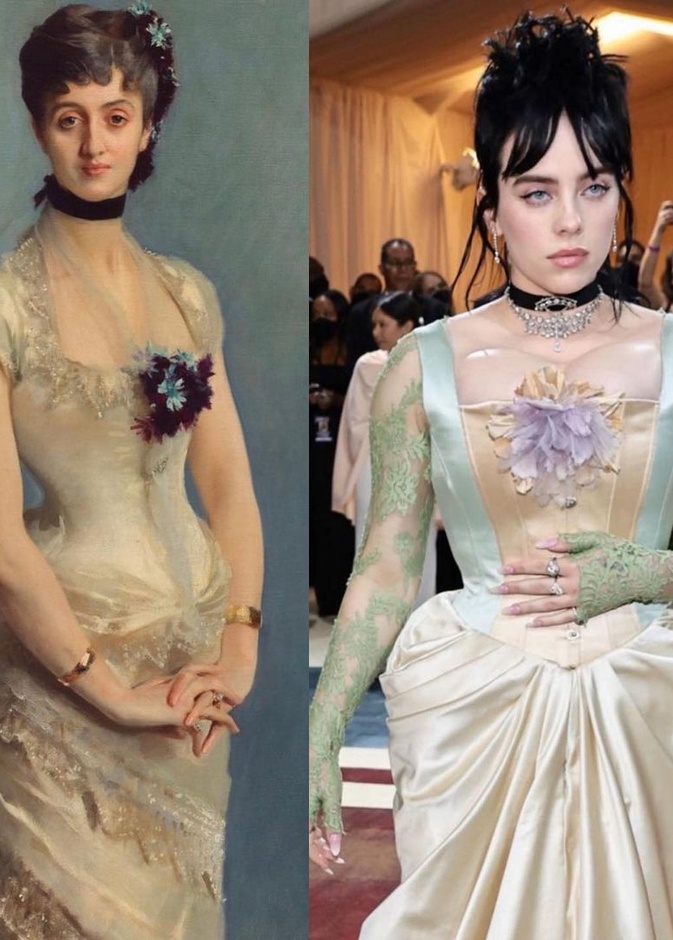 إطلالة بيلي إيليش من غوتشي مستوحاة من لوحة John Singer Sargent لـMadame Paul Poirson