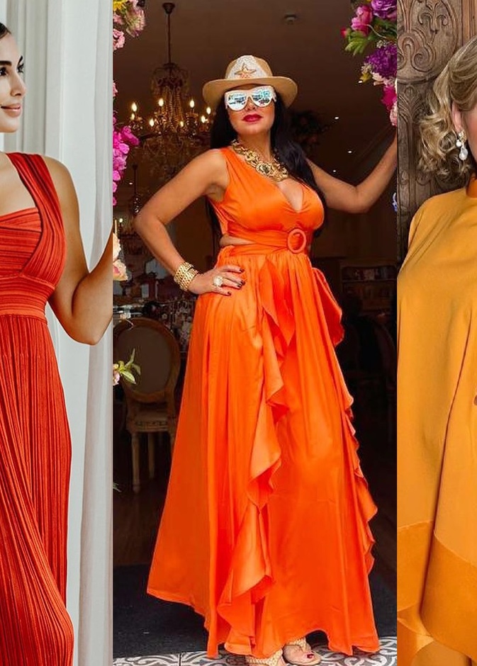 النجمات في اطلالات برتقالية 