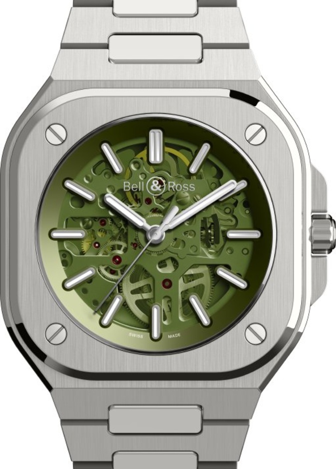 ساعة BR 05 Skeleton Green الهندسة الميكانيكية