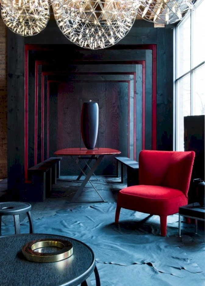 ديكور  منزل بالأحمر والأسود