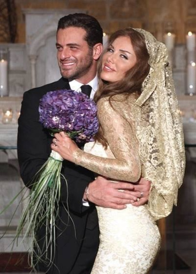 نيكول سابا ويوسف الخال في زفافهما