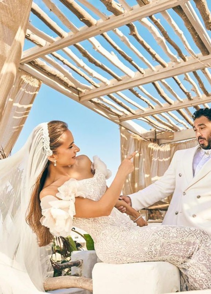 نيللي كريم في حفل زفافها- انستغرام الفنانة