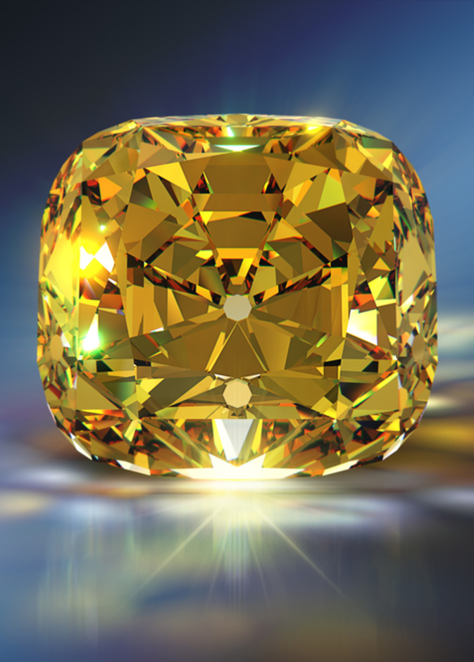 يبلغ وزن ماسة تيفاني الصفراء 287.42 قيراطاً