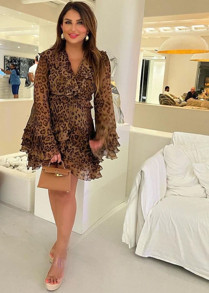 إطلالة شذى حسون بنقشة النمر