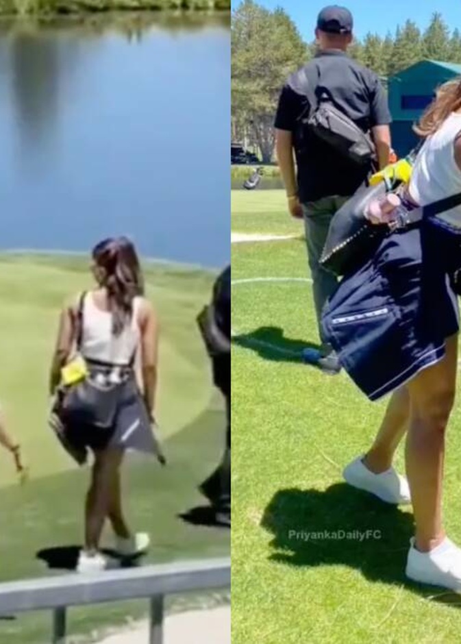 بريانكا تشوبرا تشجع زوجها نيك جوناس أثناء مشاركته في مباراة للجولف