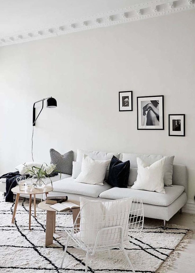 أثاث بسيط لغرفة معيشة مريحة