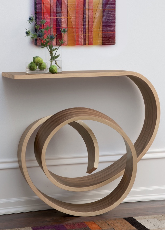 الخشب في تصميم كونسول عصري وفريد