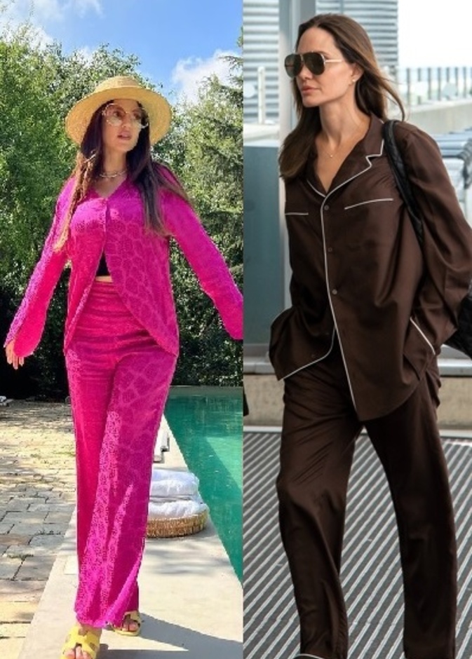 درة تخطف الأنظار ببيجاما وردية