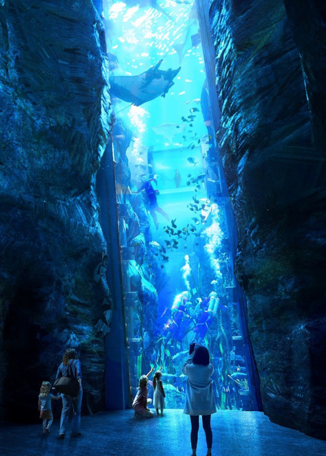 معلومات عن أكبر حوض مائي ومدينة ترفيهية للأحياء المائية في العالم سي وورلد أبوظبي