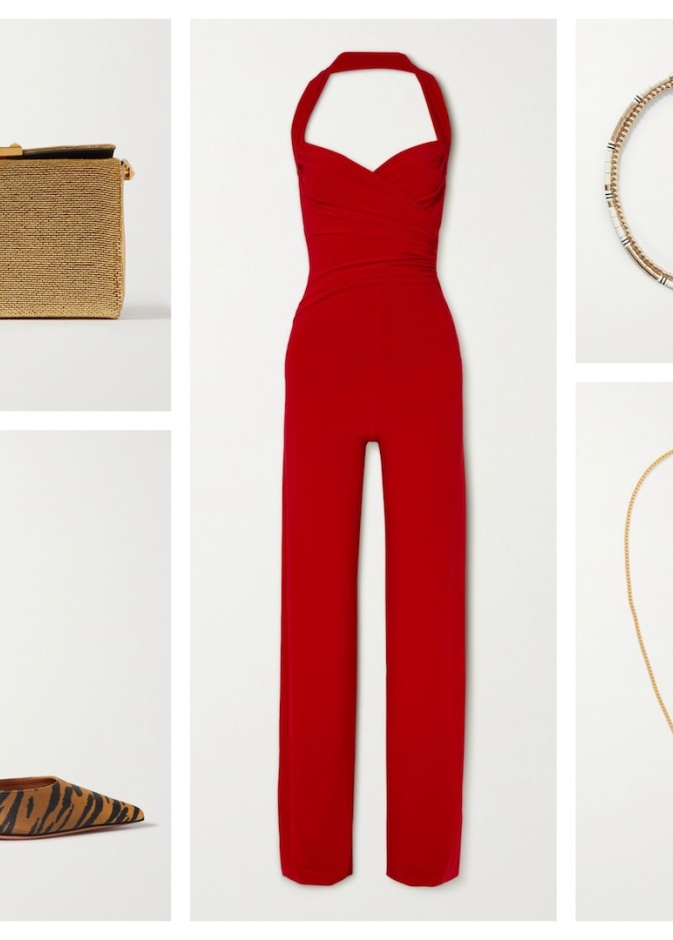 الجمبسوت الأحمر بأسلوب شبابي ولمسات بوهيمية راقية