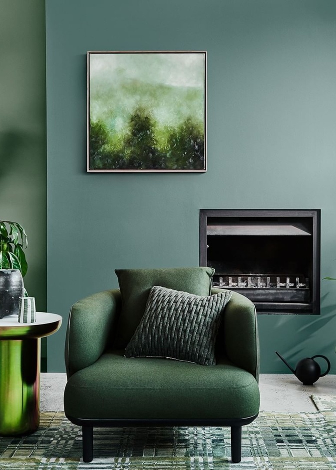 أحواض النباتات في ديكورات منزل باللون الأخضر