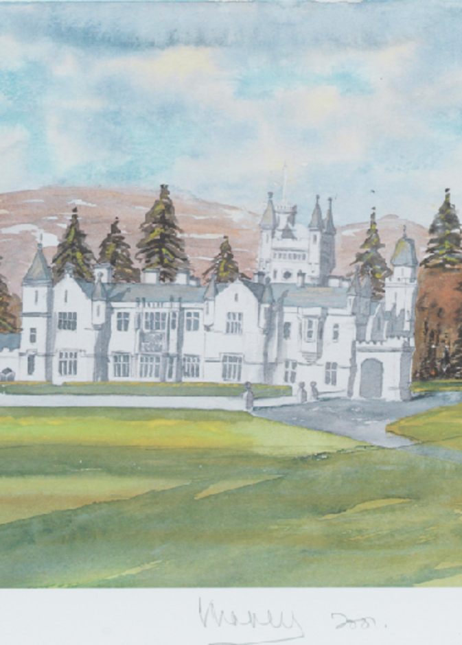 بيع لوحة فنية لقلعة بالمورال بتوقيع الملك تشارلز الثالث في مزاد علني