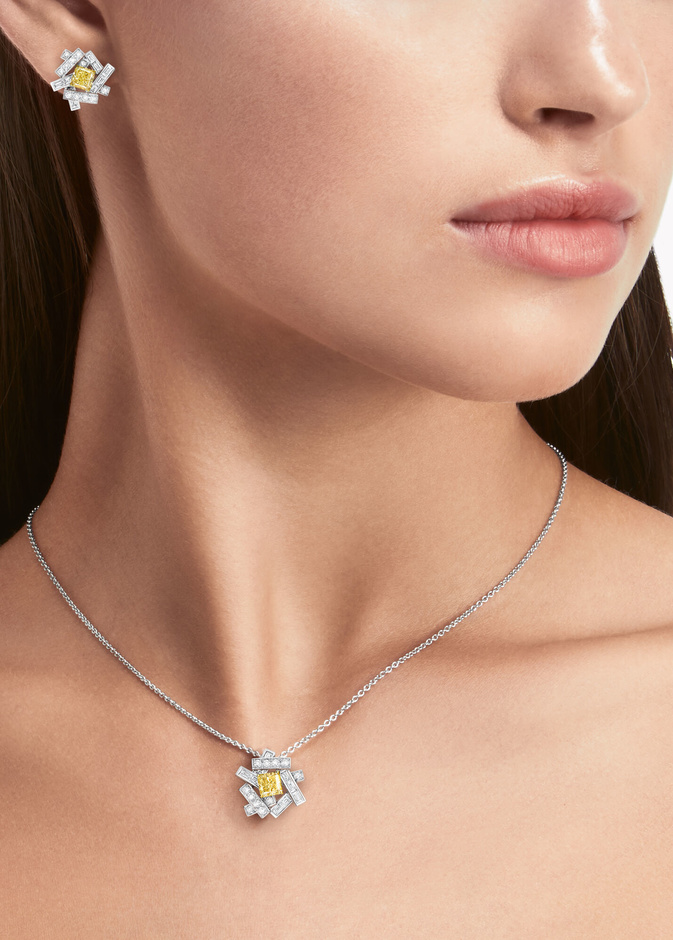 قلادة Threads Yellow and White Diamond من GRAFF