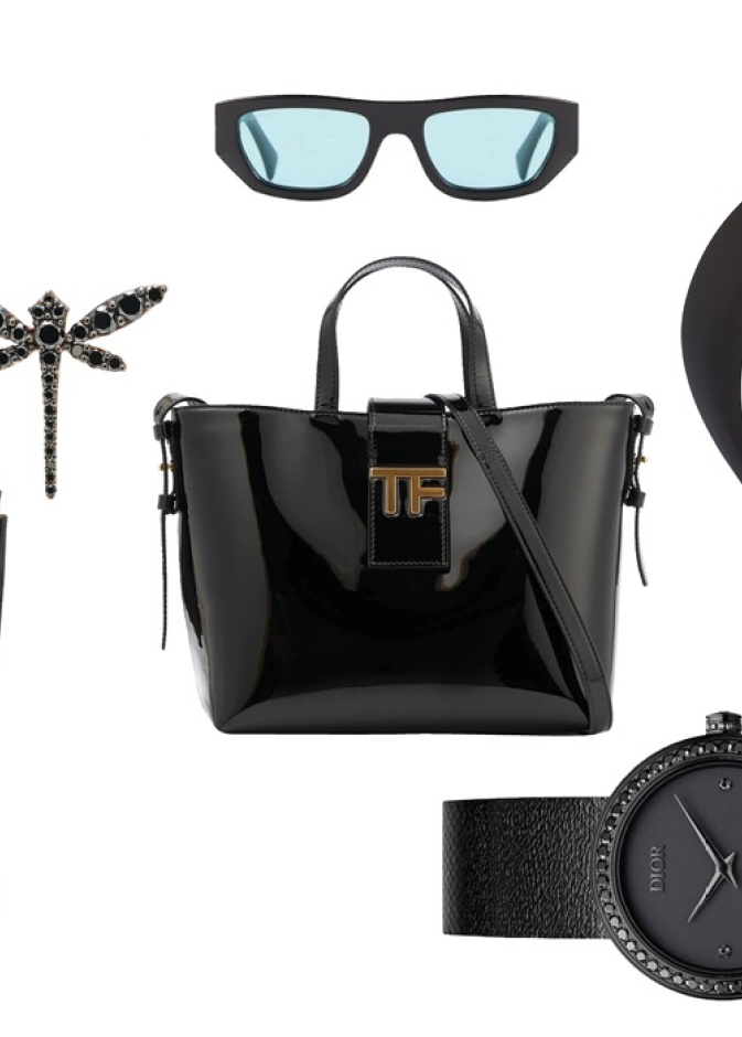 إلهام خريفي متدفق لتنسيق إكسسوارات سوداء بالكامل في النهار والمساء