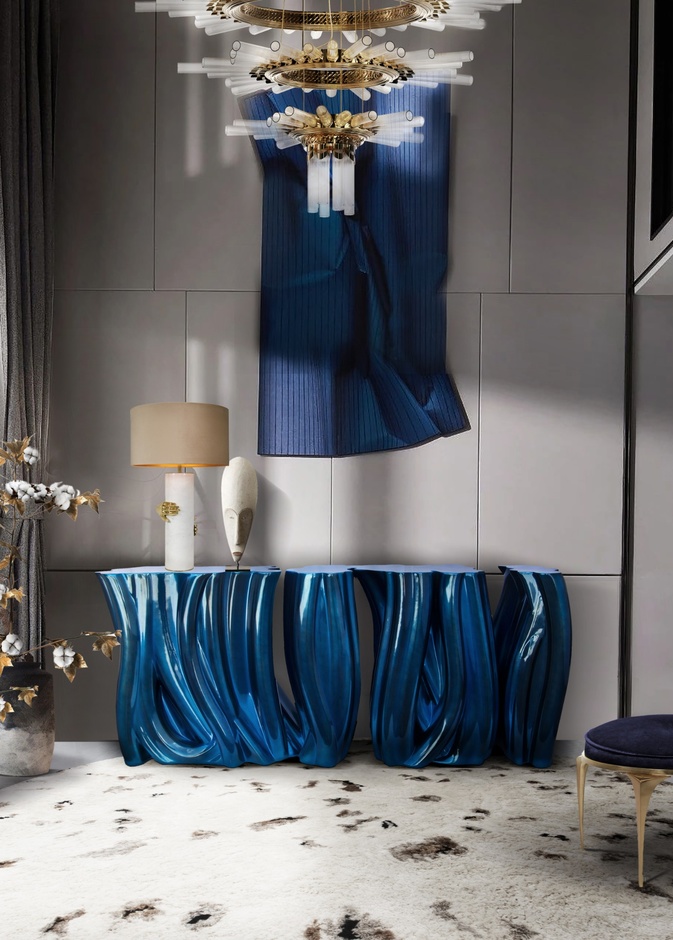 الأزرق مع الذهبي ثنائي رائع لديكورات المنزل