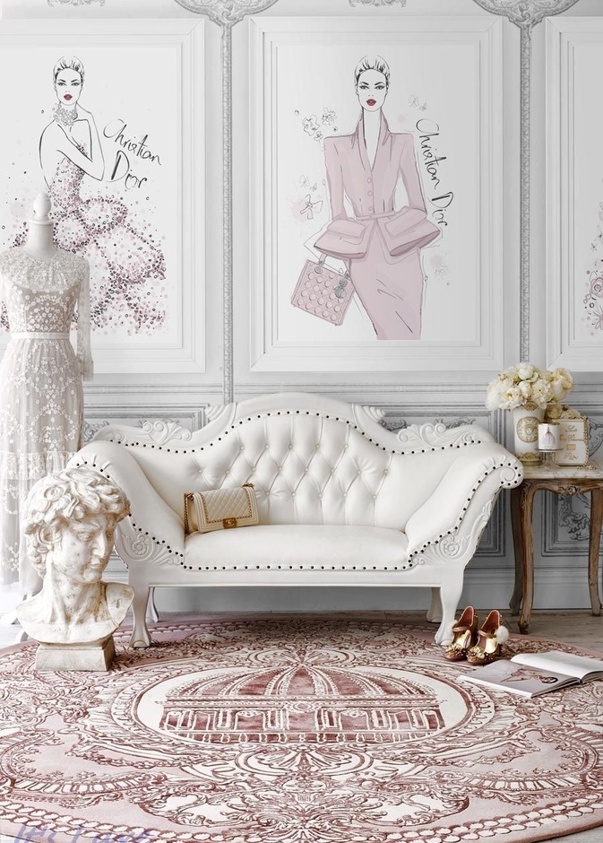 سجادة دائرية لغرفة معيشة استثنائية وفخمة