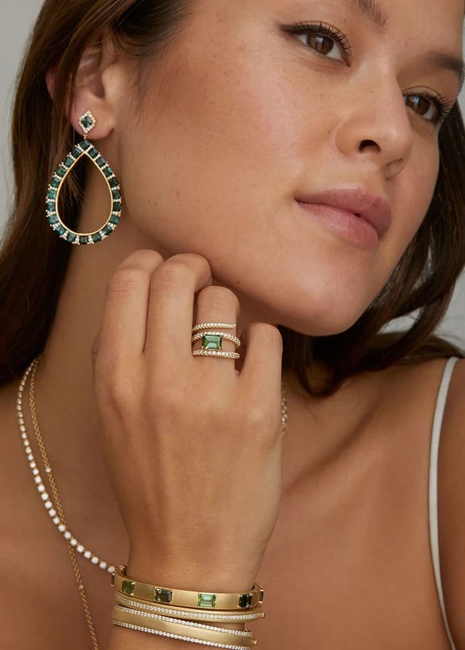 سوار EMERALD CUT GREEN TOURMALINE من Jamie Wolf 