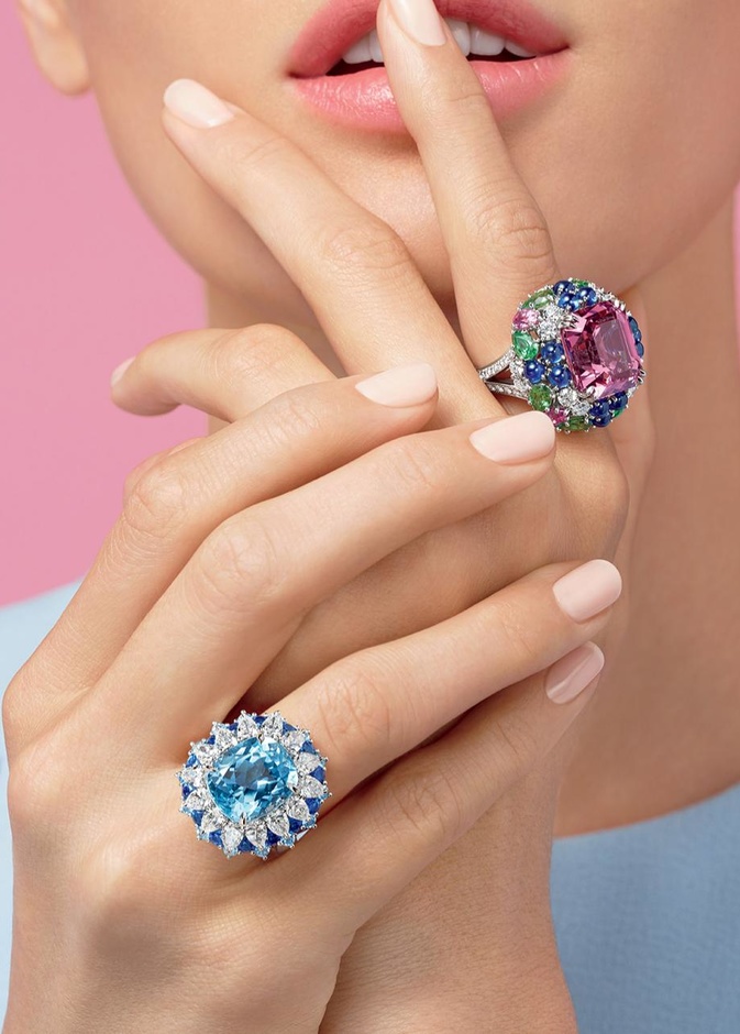 أجمل مجوهرات الأكوامارين حجر مارس الأنيق