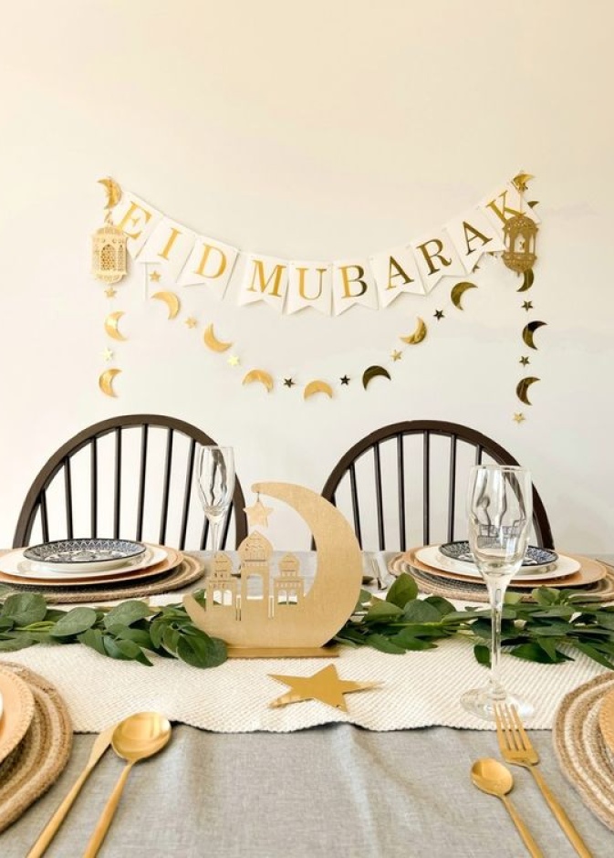 اختاري لجدران غرفة طاولة الطعام لافتات الترحيب بعيد الفطر