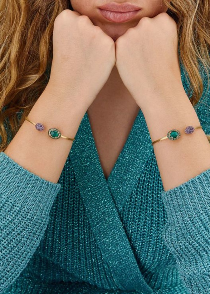 سوار مرصع بالجمشت والتسافوريت من نانيس Nanis 