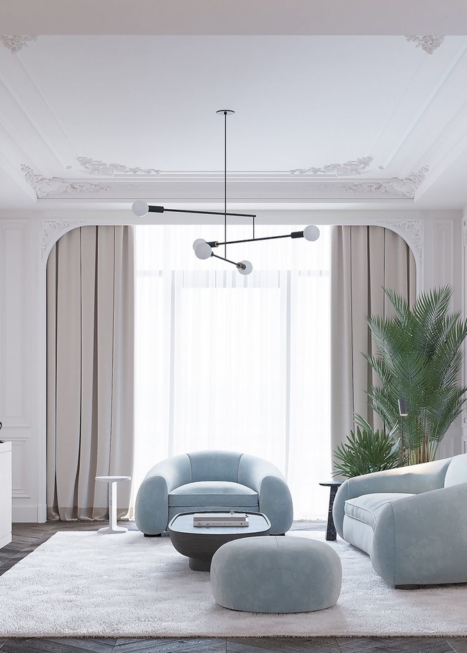 الأزرق الباستيل خيار مريح ومثالي لغرف المعيشة