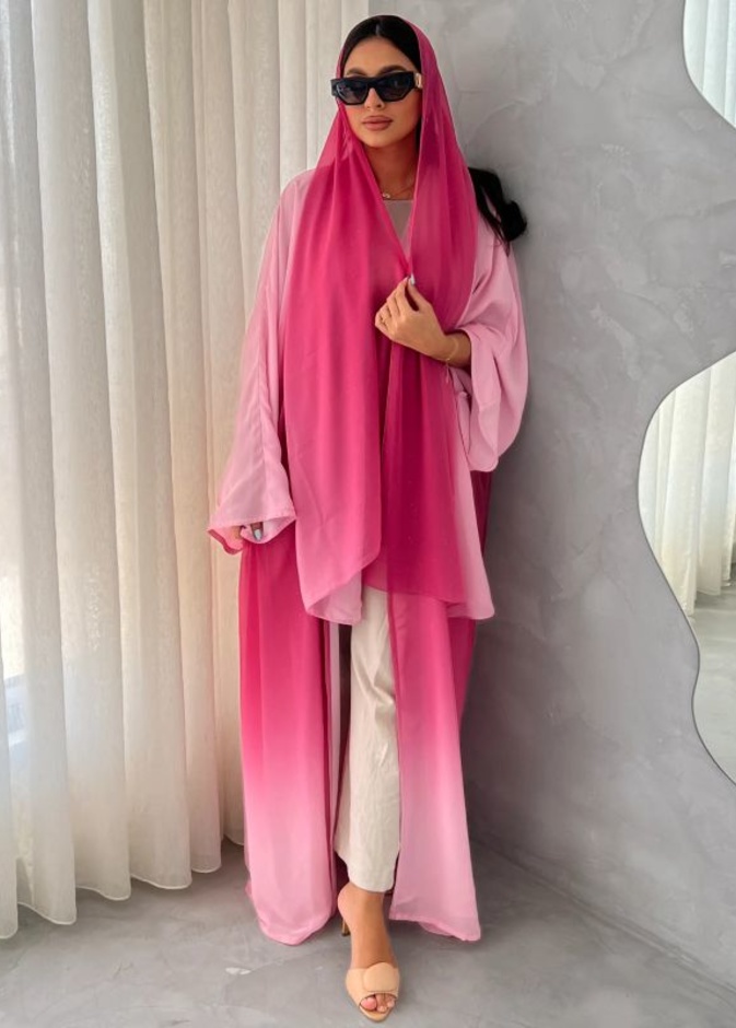 عباية اومبري وردي من Mei