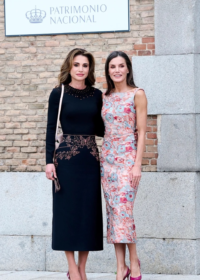 الملكة ليتيزيا ملكة إسبانيا Queen Letizia of Spain والملكة رانيا ملكة الأردن Queen Rania of Jordan