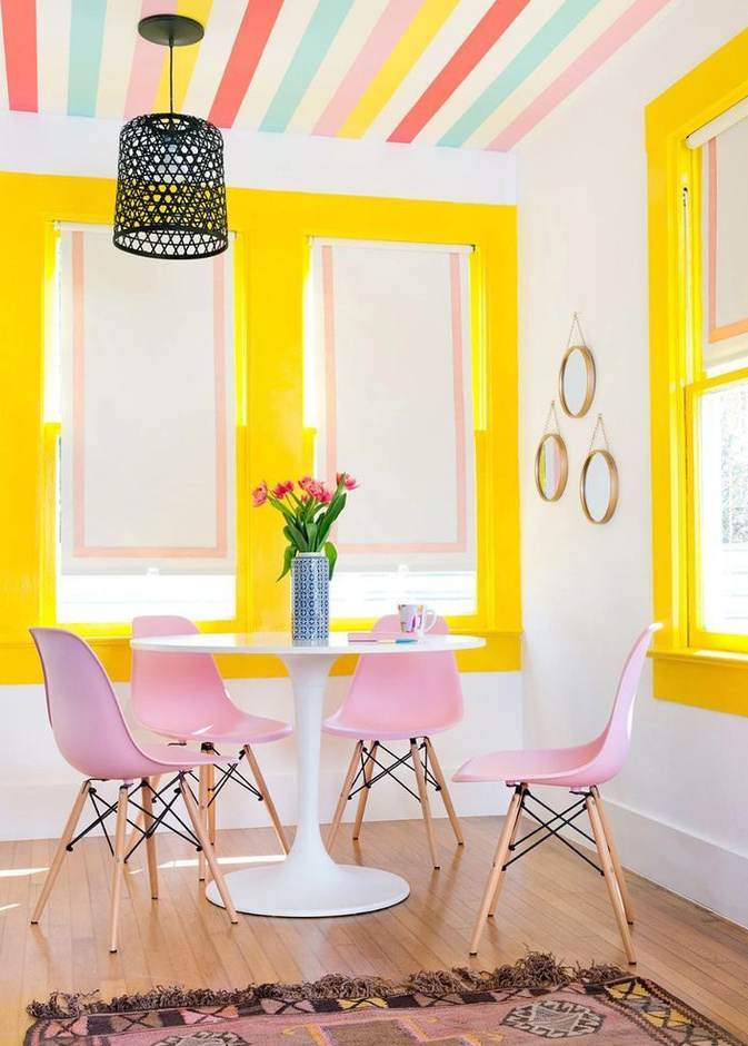 تصميم سقف غرفة طعام يلفت الأنظار