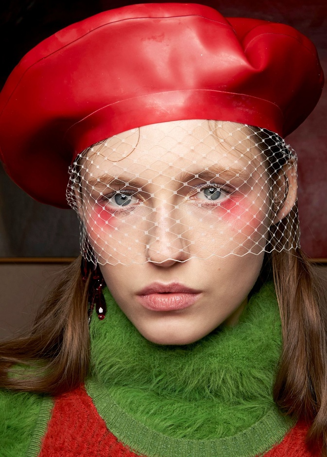 Sarawong البيريه الجلد الملونة