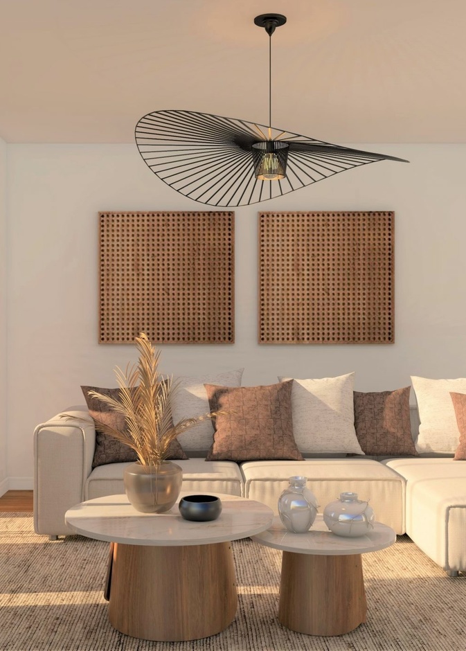 اختاري المواد الطبيعية مثل الخشب والحجر والجلد والخيزران للمواد المصنوع منها منزلك الجاباندي