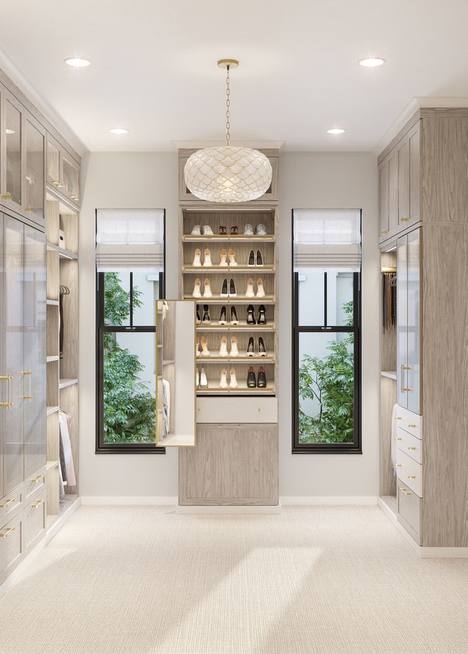 غرفة ملابس أنيقة وفخمة