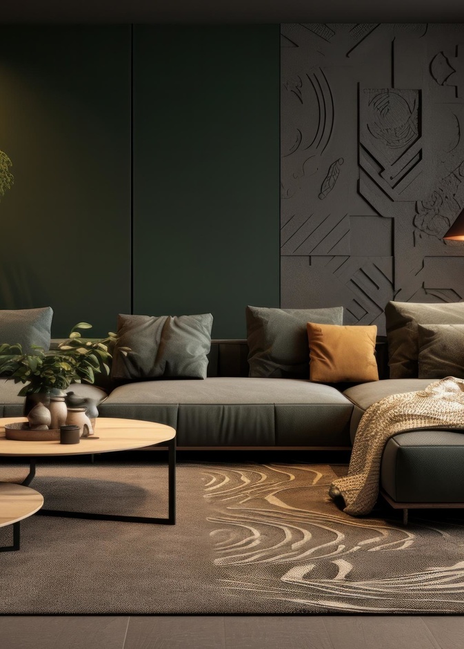 أحواض النباتات في ديكورات غرف المعيشة تعزز نمط فنغ شوي