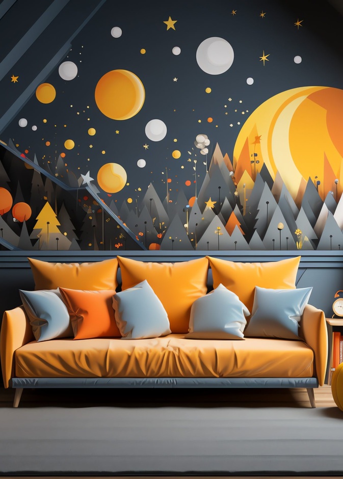 الأصفر البراق خيار  لغرف لعب الأطفال وخاصة في الطوابق المعزولة عن بقية المنزل حيث يمكنك الإبداع